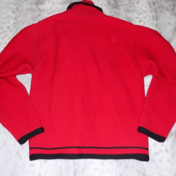 Vintage Pendleton Red and Black Western 100% Virgin Wool Cardigan - Picture 8 of 16